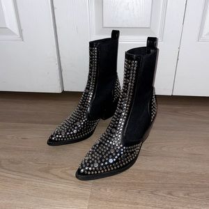 Nasty Gal studded boots worn once, perfect condition size 37